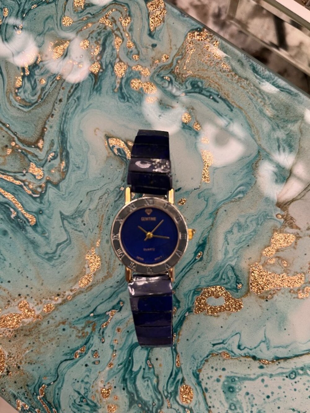 Vintage GEMTIME Lapis Lazuli Quartz Watch